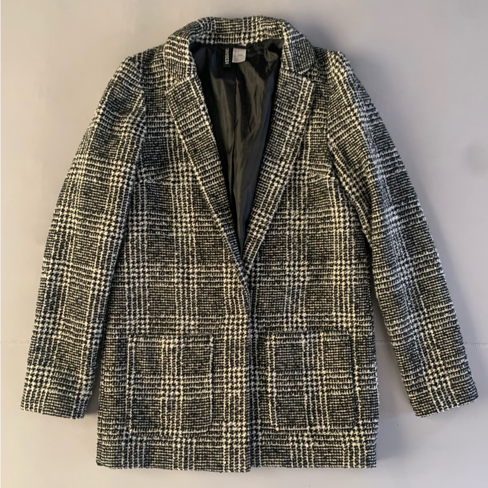 H&M Plaid/Tweed Blazer Coat
